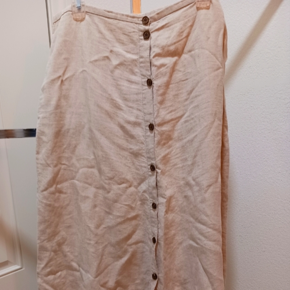 Eddie Bauer linen button down skirt size 14